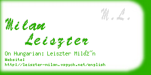 milan leiszter business card